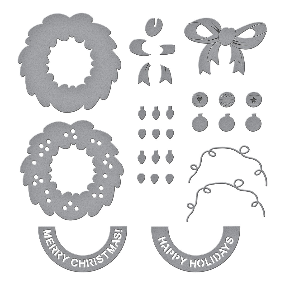 Classic Mouse Holiday Wreath Etched Dies