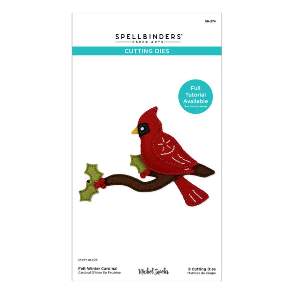 Felt Winter Cardinal Etched Dies by Nichol Spohr
