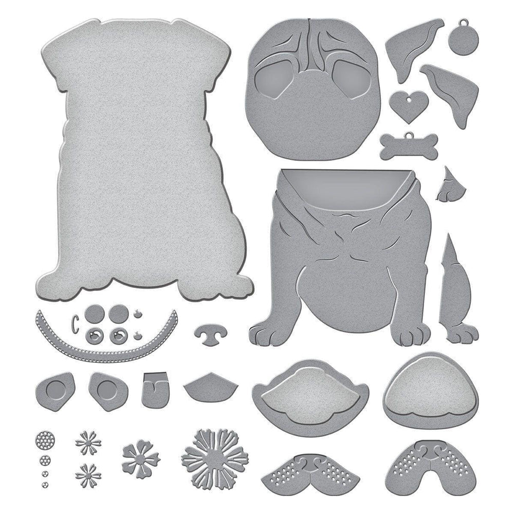 Big Pug Etched Dies from the Bibi's Cats and Pugs Collection by Bibi Cameron