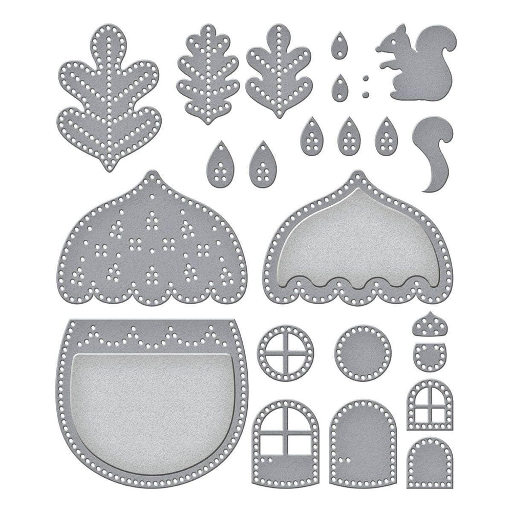 Felt Autumn Acorn House Etched Dies by Nichol Spohr