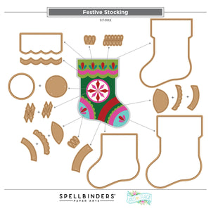 Festive Stocking Etched Dies by Lolli & Grace
