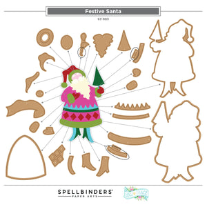 Festive Santa Etched Dies by Lolli & Grace