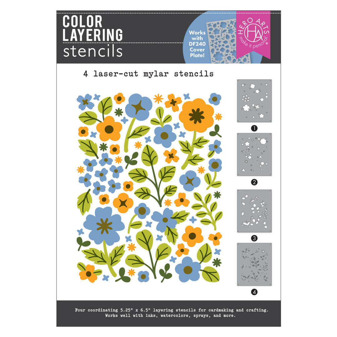 Color Layering Meadow Blooms Stencils