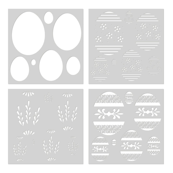 Color Layering Decorative Eggs Stencils from the Charming Easter collection