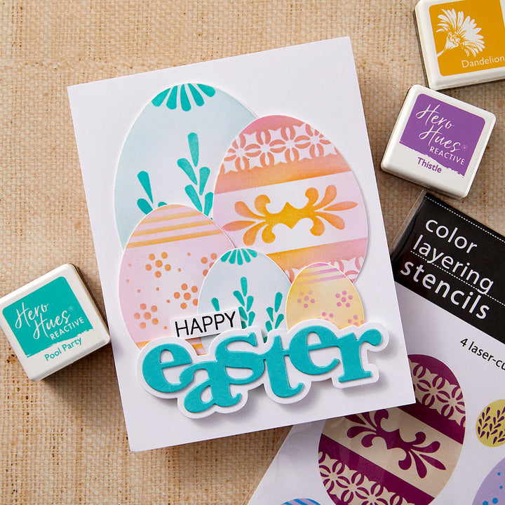 Color Layering Decorative Eggs Stencils from the Charming Easter collection