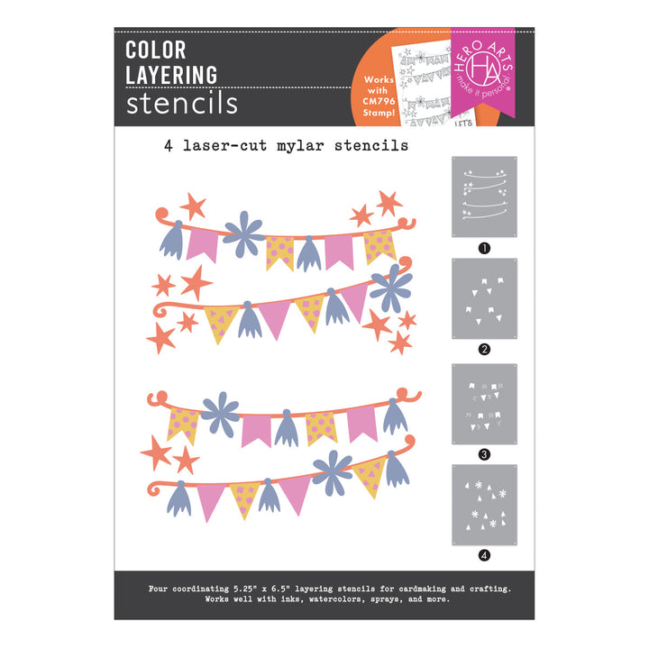 Hero Arts Color Layering Celebrate Stencils from the Let's Celebrate Collection