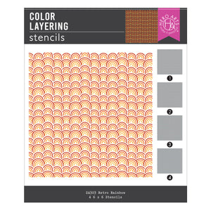 Hero Arts Color Layering Retro Rainbow Stencil