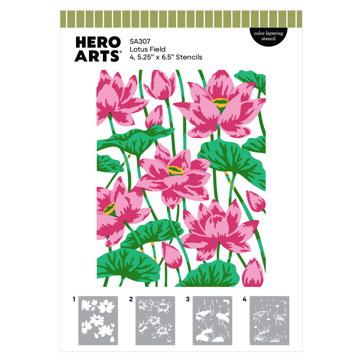 Lotus Field LetterPress + Foil Plate & Stencil Bundle