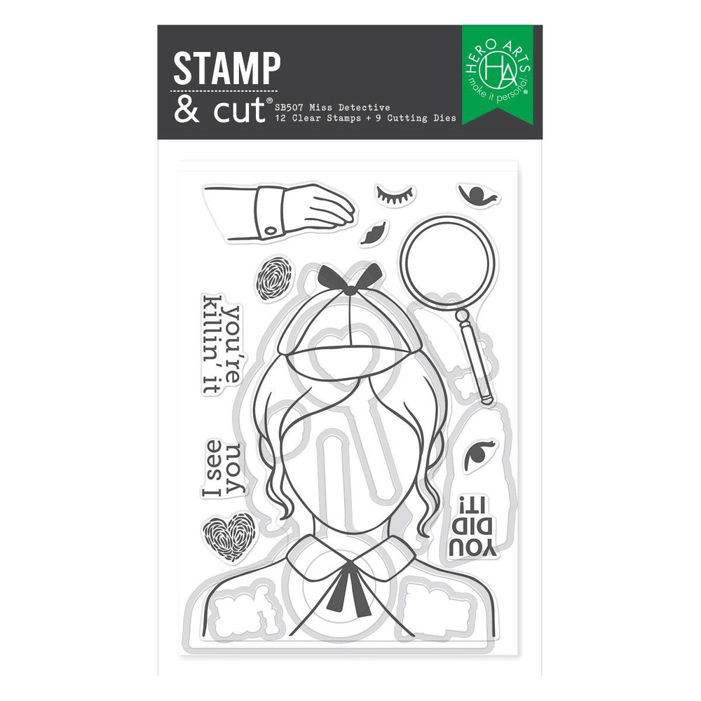 Hero Arts Miss Detective Stamp & Cut Set