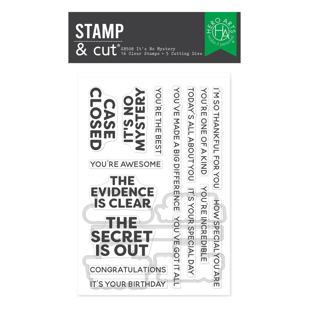 Hero Arts It's No Mystery Stamp & Cut Set