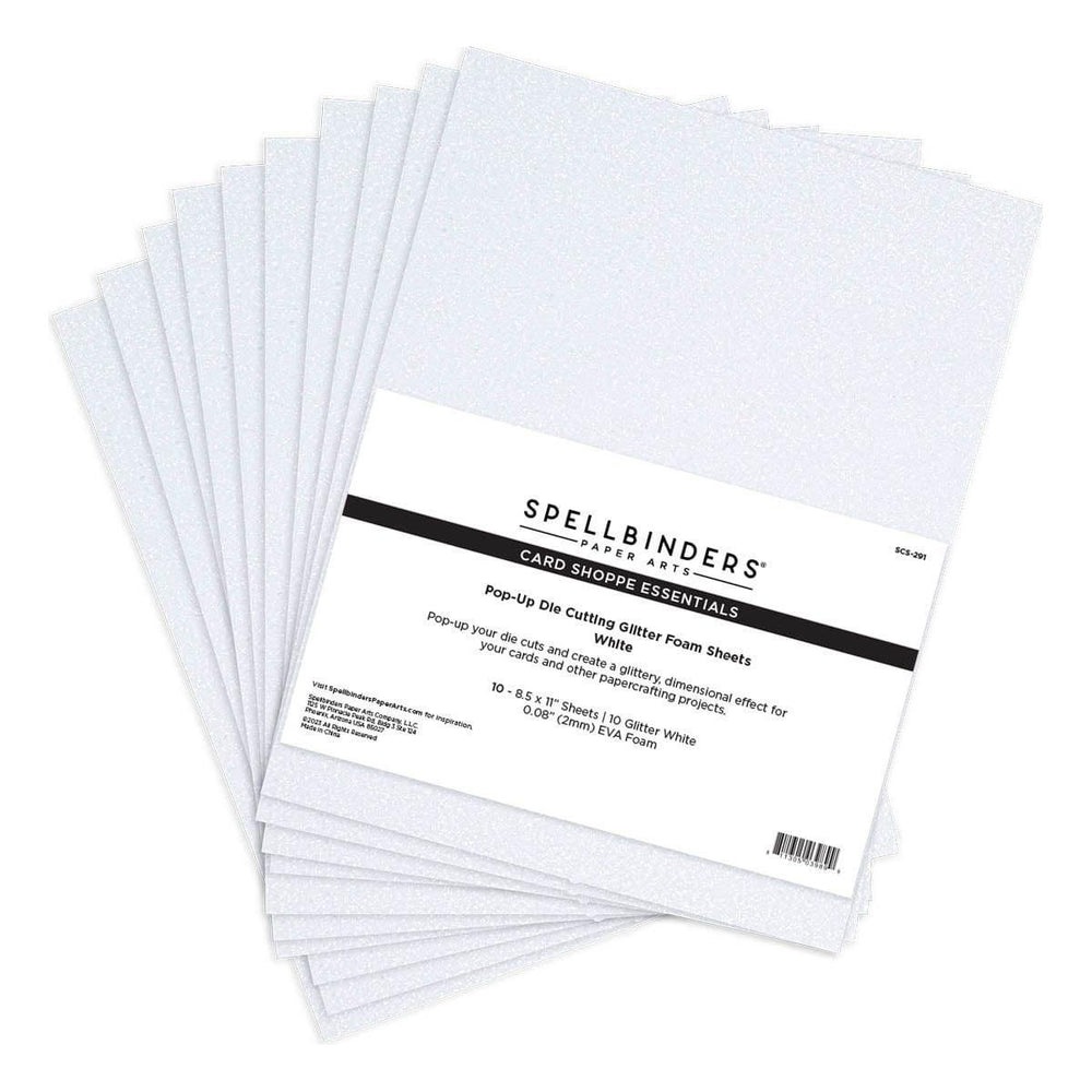 Pop-Up Die Cutting Glitter Foam Sheets - White
