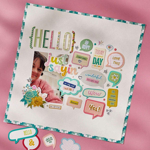 Just Sayin' Chipboard Die Cuts by Kelly Bangs