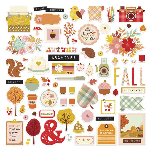 Autumn Archives Chipboard Die Cut Stickers by Kelly Bangs