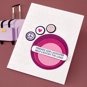 Retro Suitcase and Sentiments Stamp & Die Set by Sheri Ballantyne