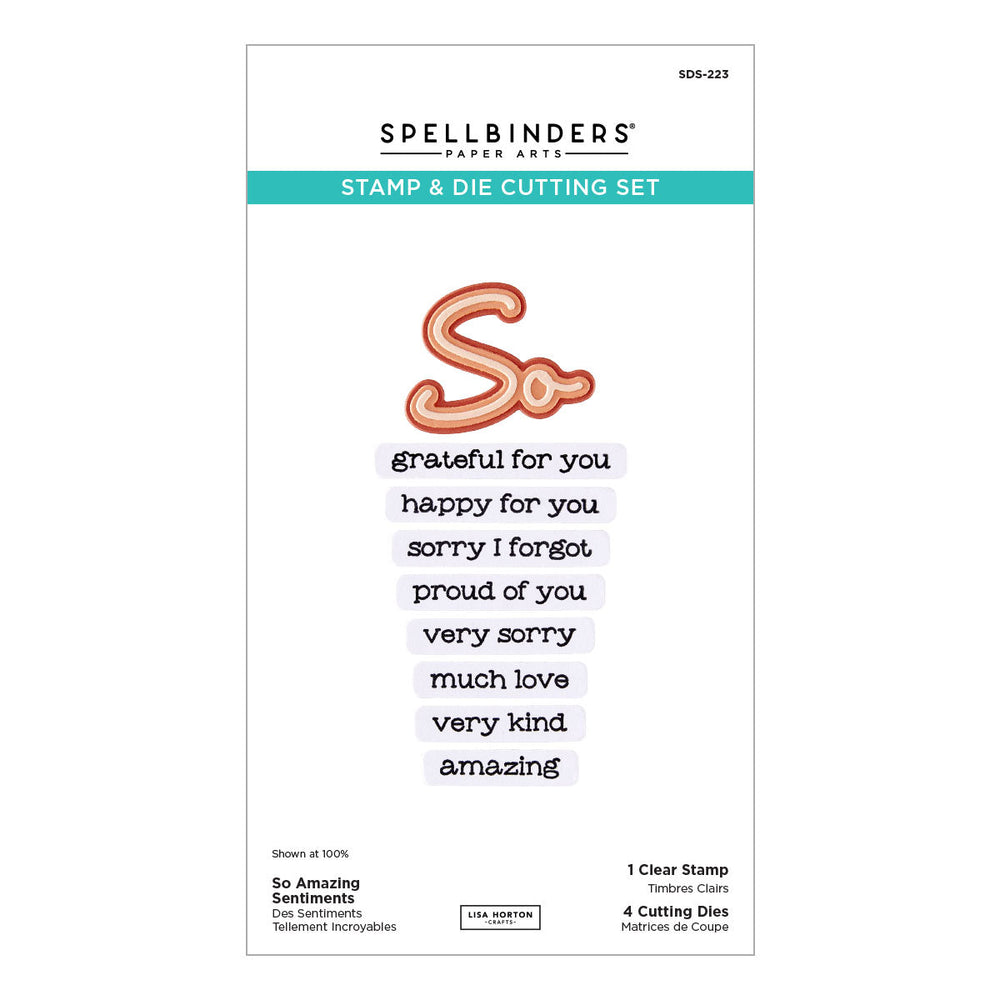 So Amazing Sentiments Clear Stamp & Die Set by Lisa Horton
