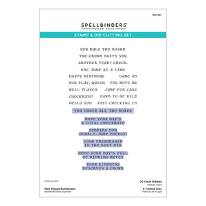 Well Played Sentiments Clear Stamp & Die Set