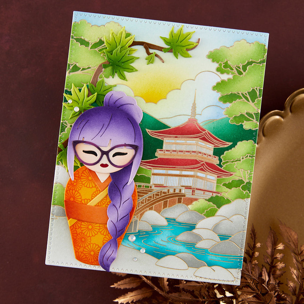 Autumn Kokeshi Dolls Stamp & Die Set by Alex Syberia