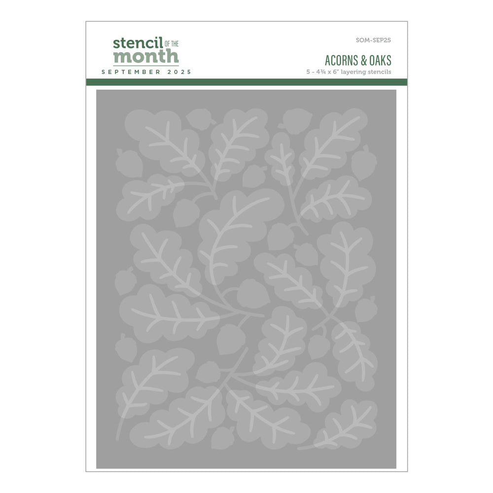 Acorns & Oaks - Stencil of the Month