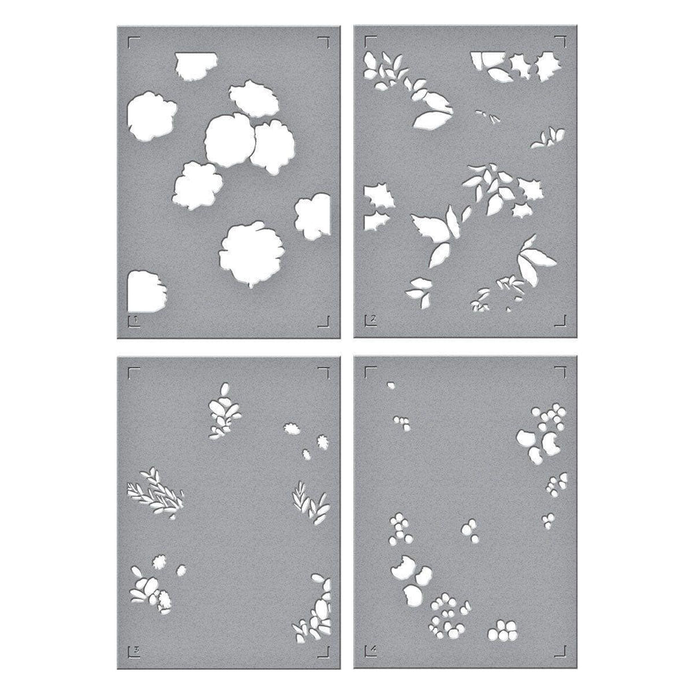 Winter Rose Background BetterPress and Stencil Bundle from the Handmade Holidays Collection