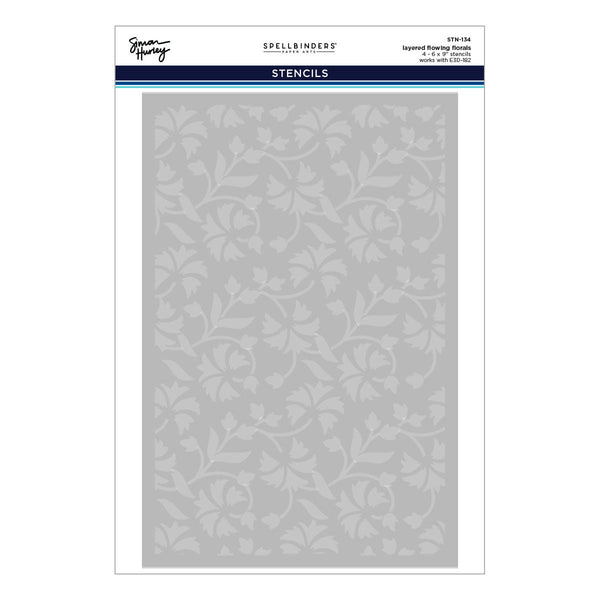 Flowing Florals 3D Embossing Folder and Stencil Bundle by Simon Hurley