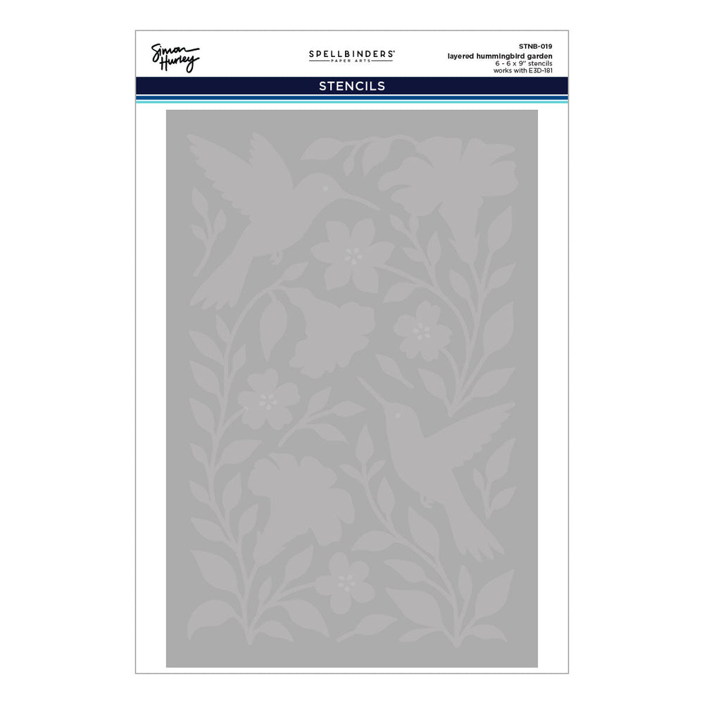 Hummingbird Garden 3D Folder and Stencil Bundle by Simon Hurley