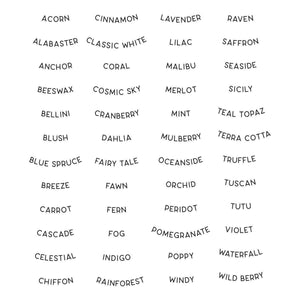 Color Swatch Names Clear Stamp Set