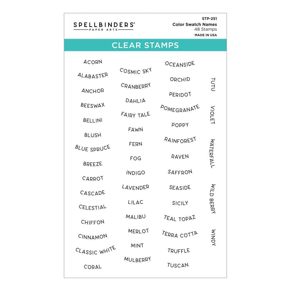 Color Swatch Names Clear Stamp Set from the ColorWheel Swatch
