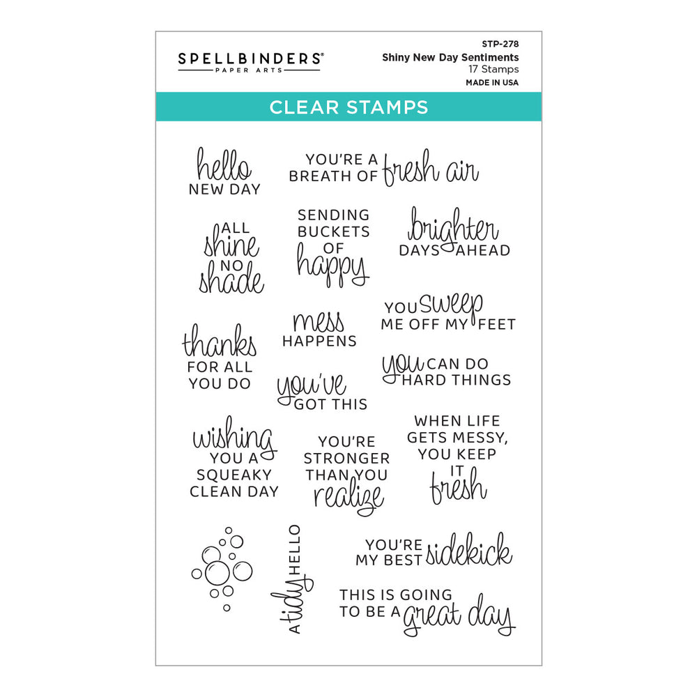 Shiny New Day Sentiments Clear Stamp Set
