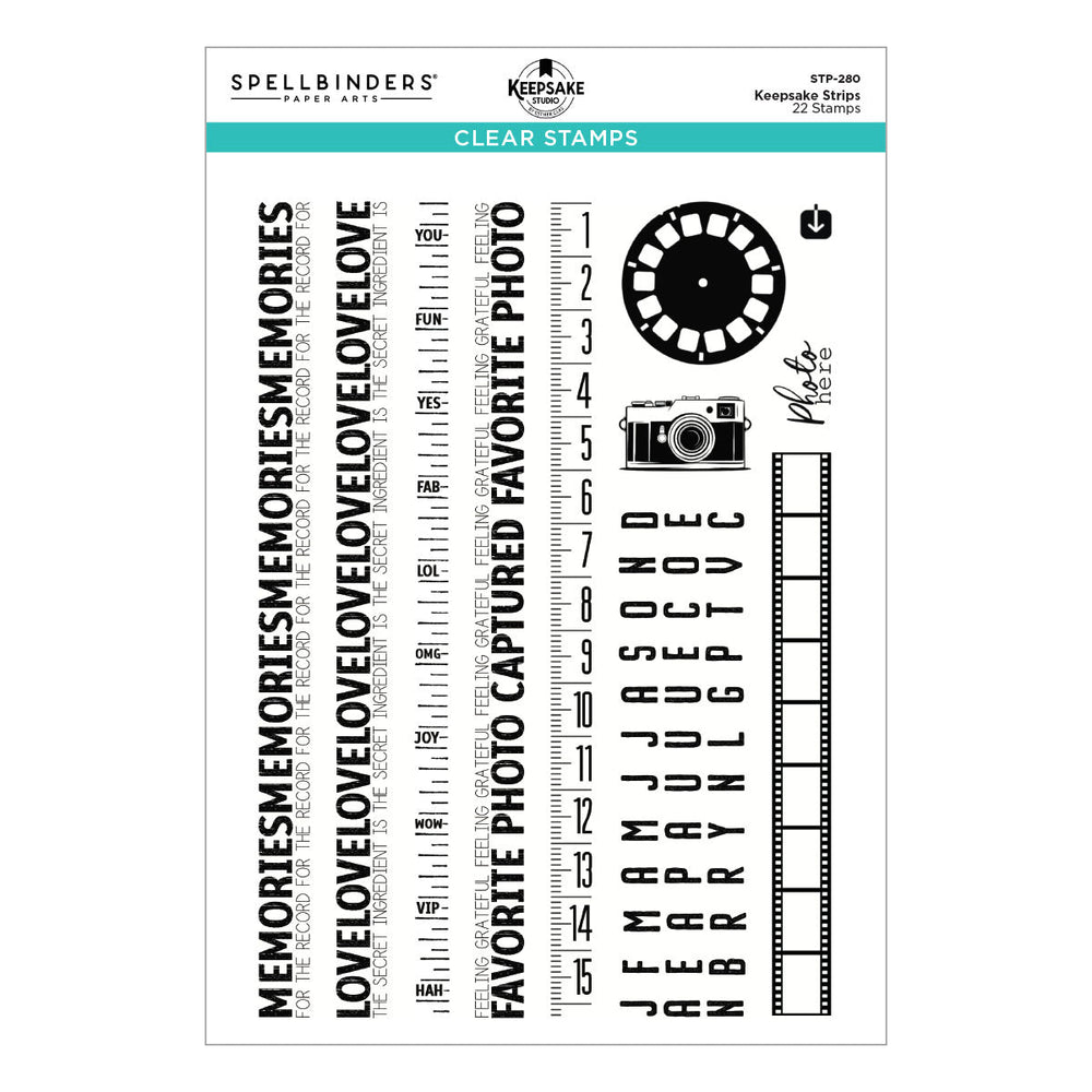 Keepsake Strips Clear Stamp Set by Esther Glas