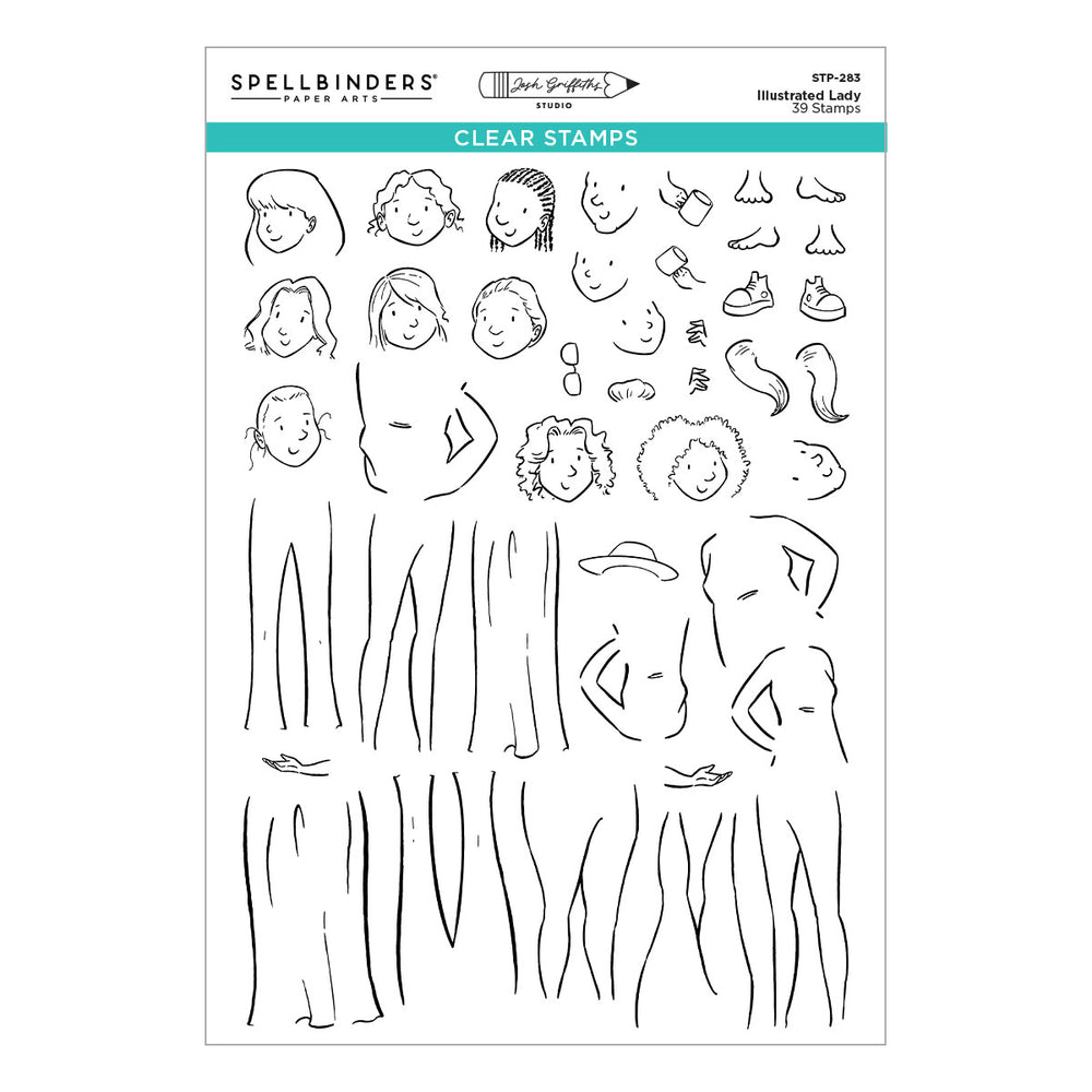 Illustrated Lady Clear Stamp Set by Josh Griffiths Studio