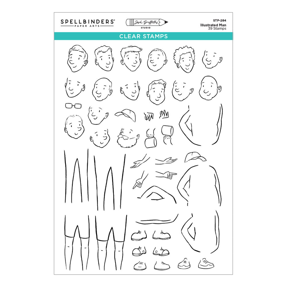 Illustrated Man Clear Stamp Set by Josh Griffiths Studio