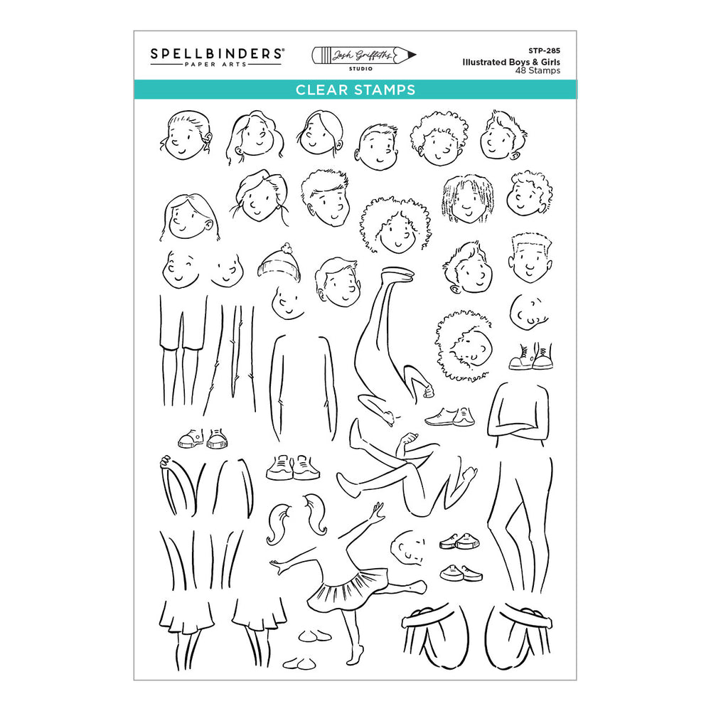 Illustrated Boys & Girls Clear Stamp Set by Josh Griffiths Studio