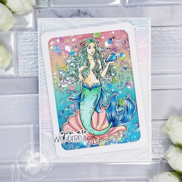 Mermaid Woodblock Stamp