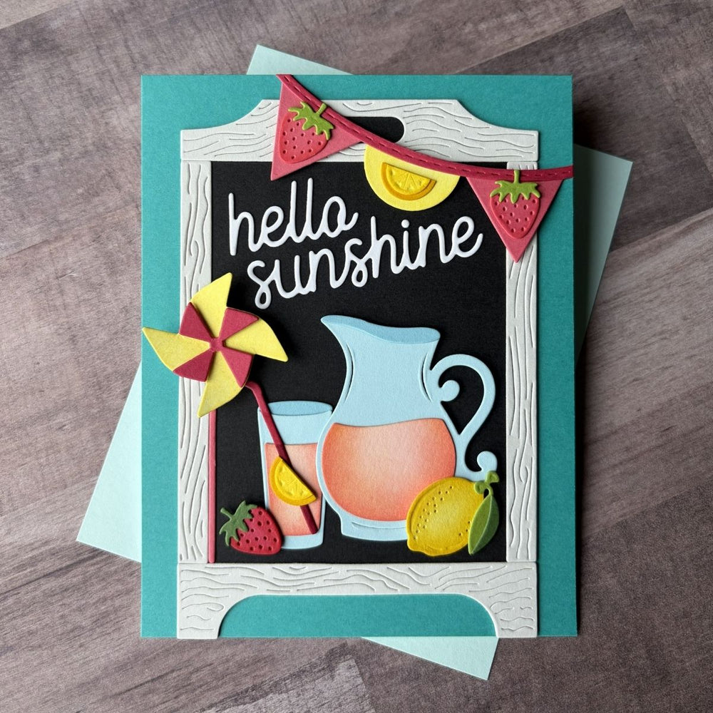 Pink Lemonade Stand Tags Etched Dies with Simple Stories