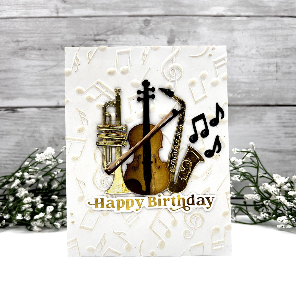Musical Notes & Stave Pop-Up Etched Dies by Bibi Cameron