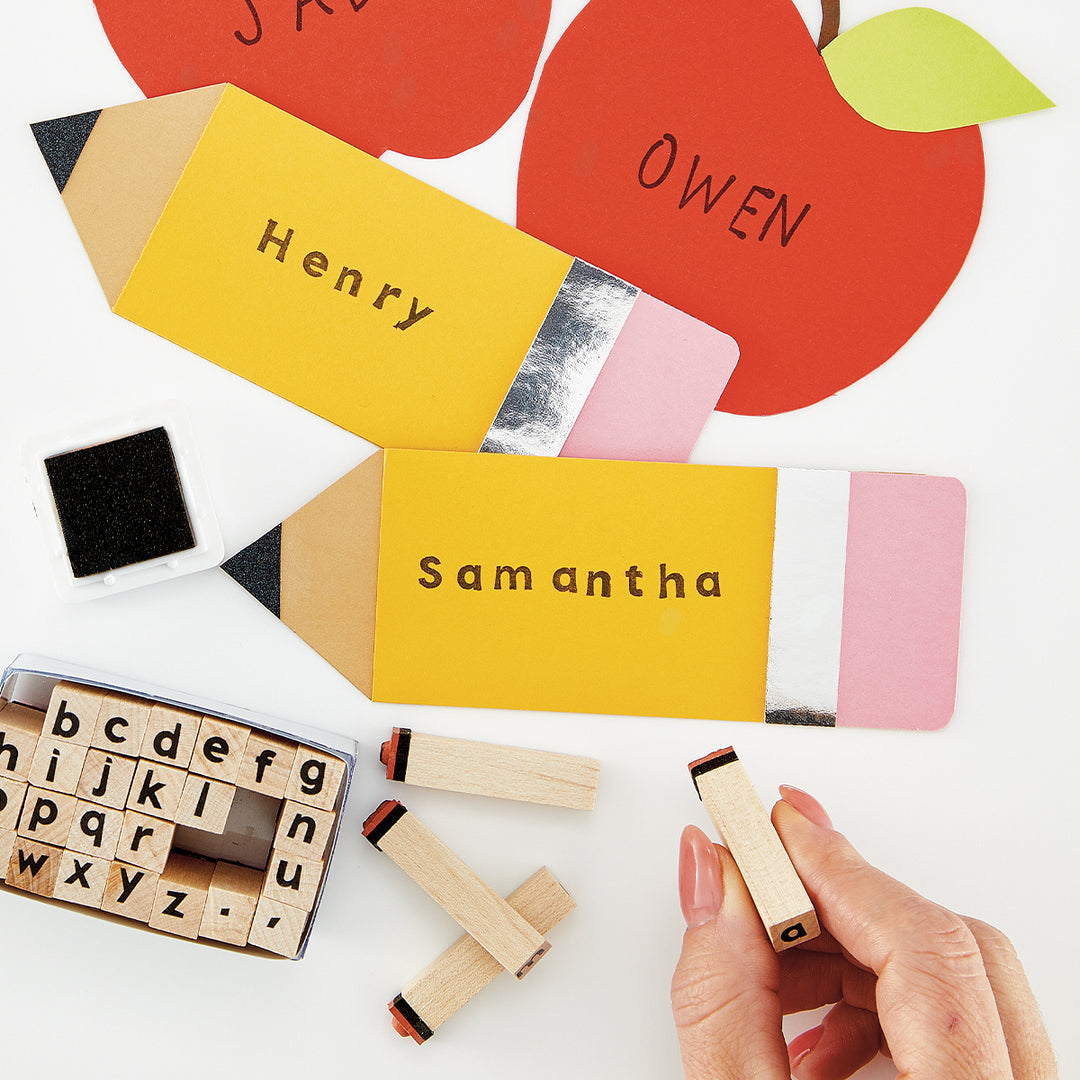 Modern Lowercase Letters Woodblock Stamp
