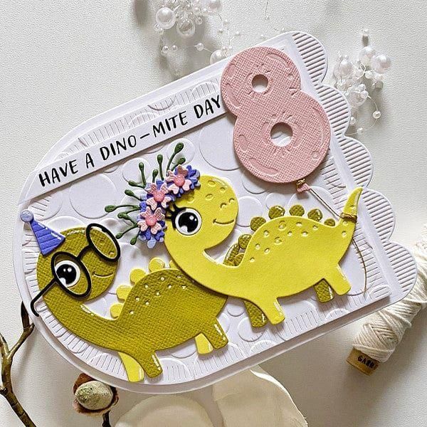 Birthday Dinosaur Etched Dies