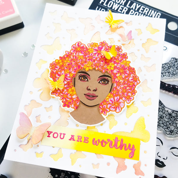 Color Layering Flower Power Clear Stamp set