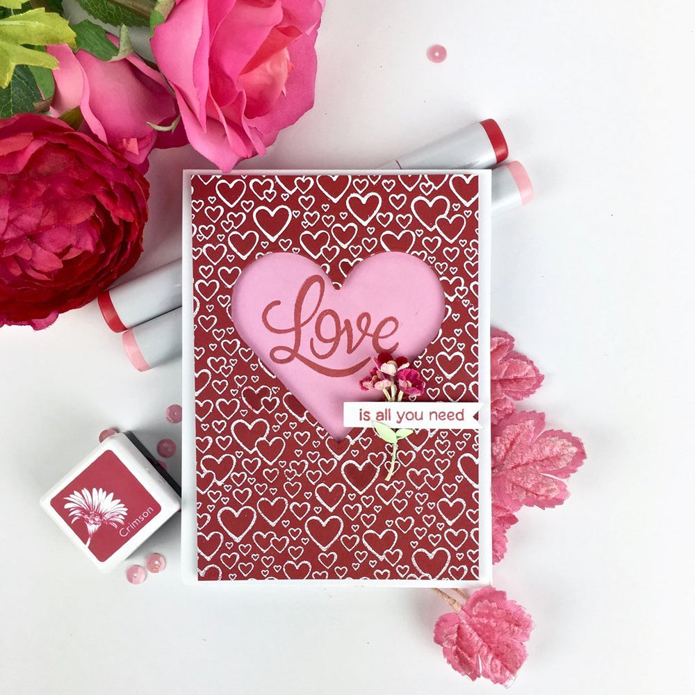 Deep Red Stamps Cling Mount Rubber Stamp - Love Bench Design, 3x2.75 Inch, Made In USA