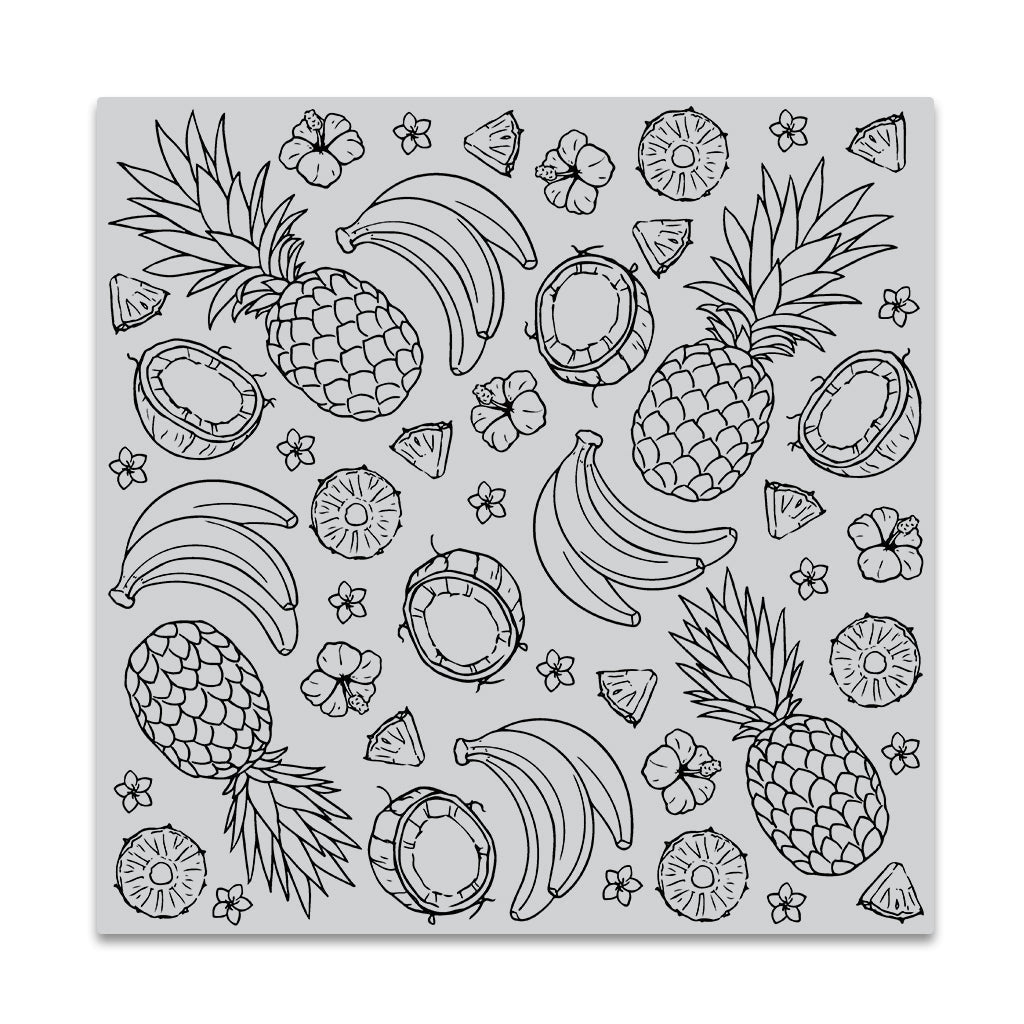Hero Arts Sunburst Flowers Cling Stamp - 6x6 Inch Red Rubber Background Stamp For Card Making