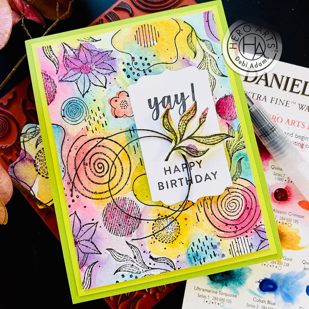 CG877 Flowers and Swirls Bold Prints - Hero Arts