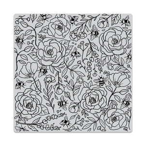 Flowers & Bees Bold Prints Cling Stamp