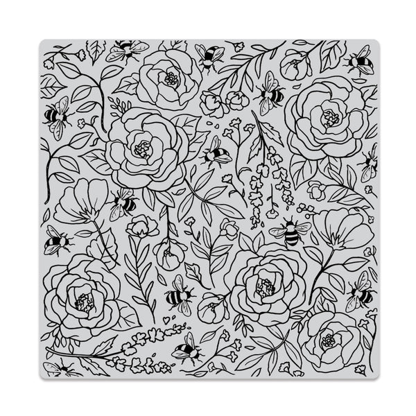 Flowers & Bees Bold Prints Cling Stamp