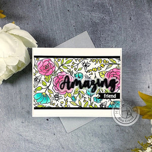 Flowers & Bees Bold Prints Cling Stamp