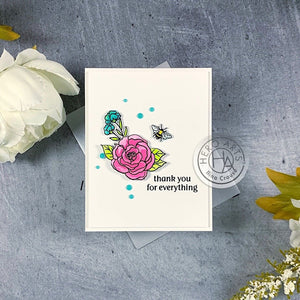 Flowers & Bees Bold Prints Cling Stamp
