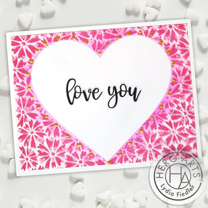 Heart-Shaped Daisies Bold Prints Cling Stamp