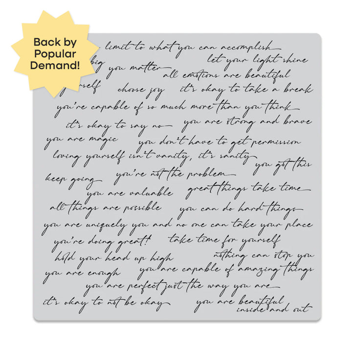 Positive Script Bold Prints Cling Stamp