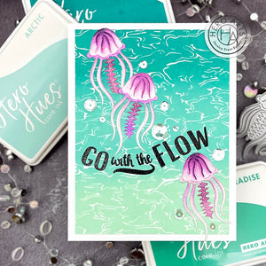 Aqua Texture Bold Prints Cling Stamp