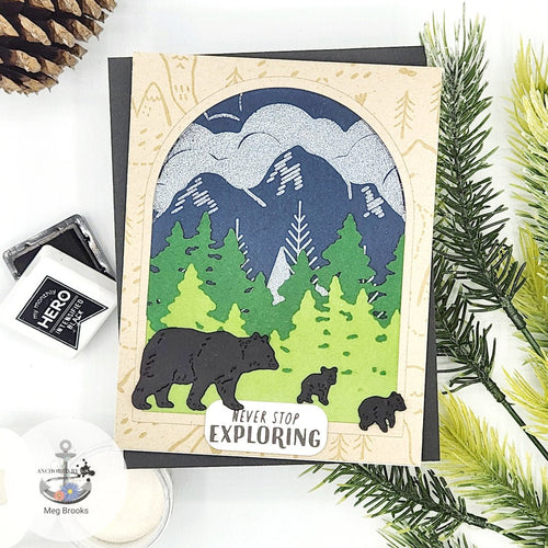 CG923 Mountains & Trees Bold Prints - Hero Arts