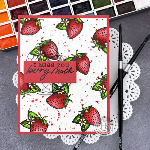 CM540 Hero Florals Strawberries Line Art - Hero Arts